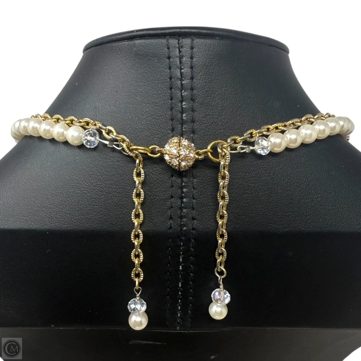 Steampunk Pearl Beaded Gear Pendant Statement Necklace With Magnetic Clasp