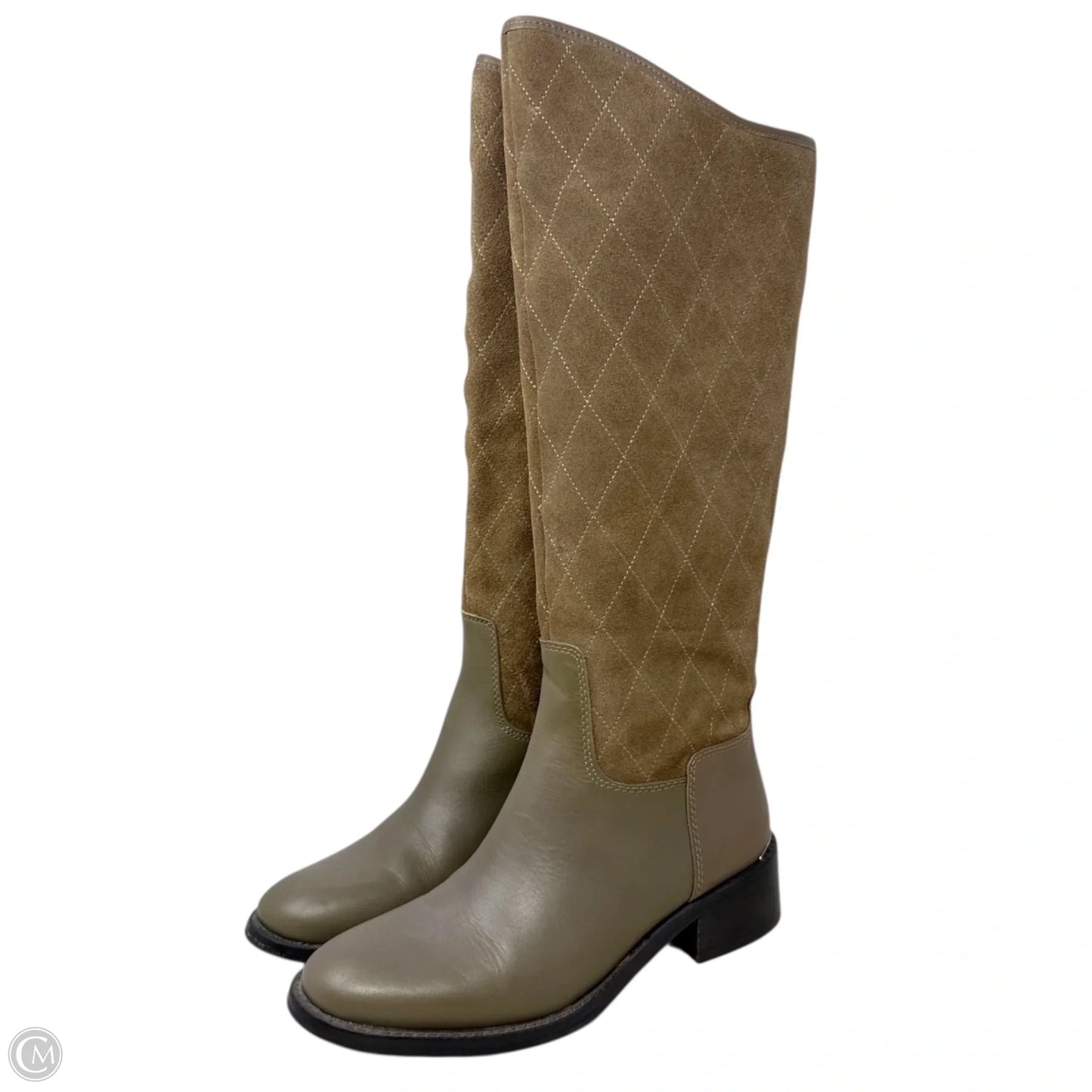 Zena Boots Mid-calf Flats By Donald Pliner In Taupe, Size: 5.5