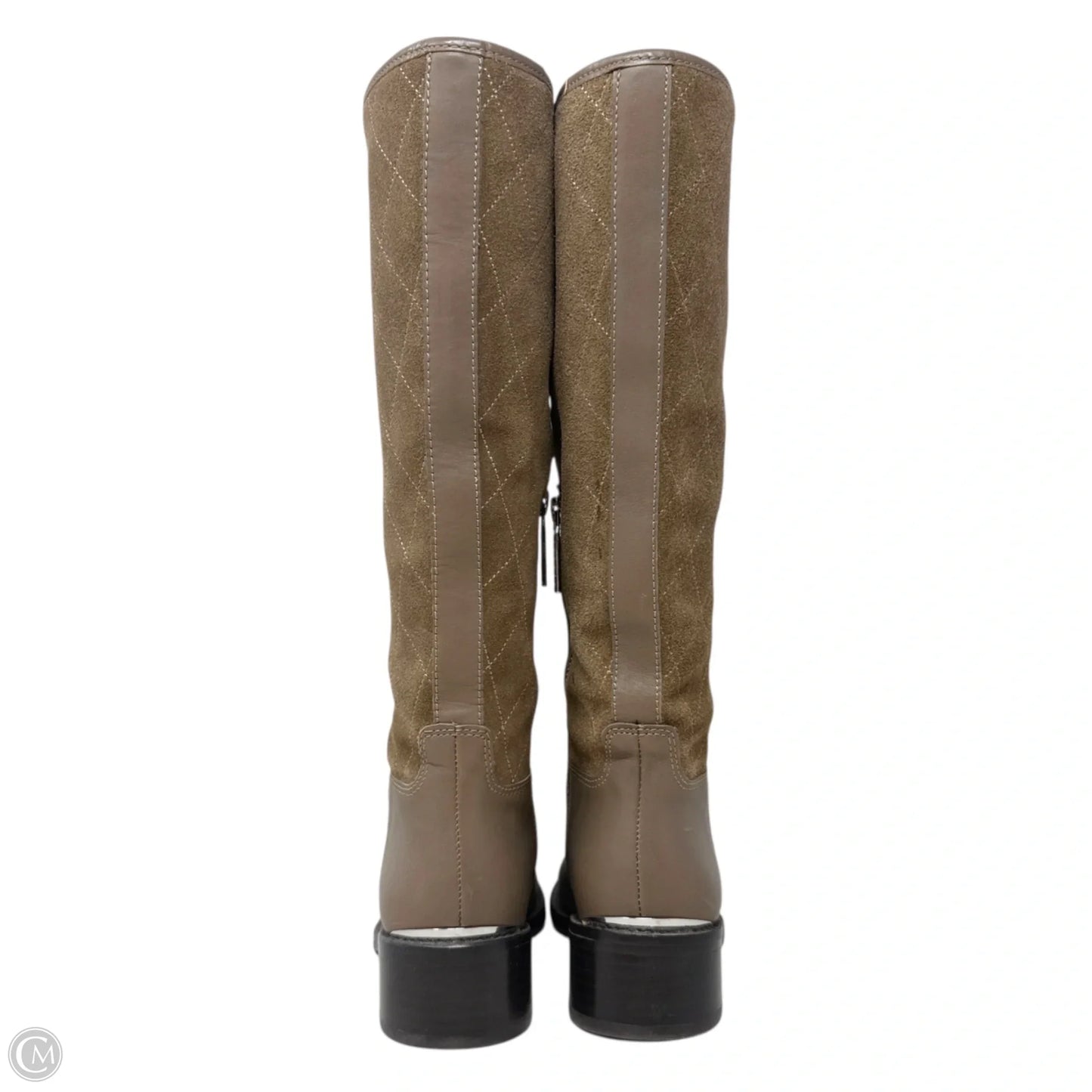 Zena Boots Mid-calf Flats By Donald Pliner In Taupe, Size: 5.5