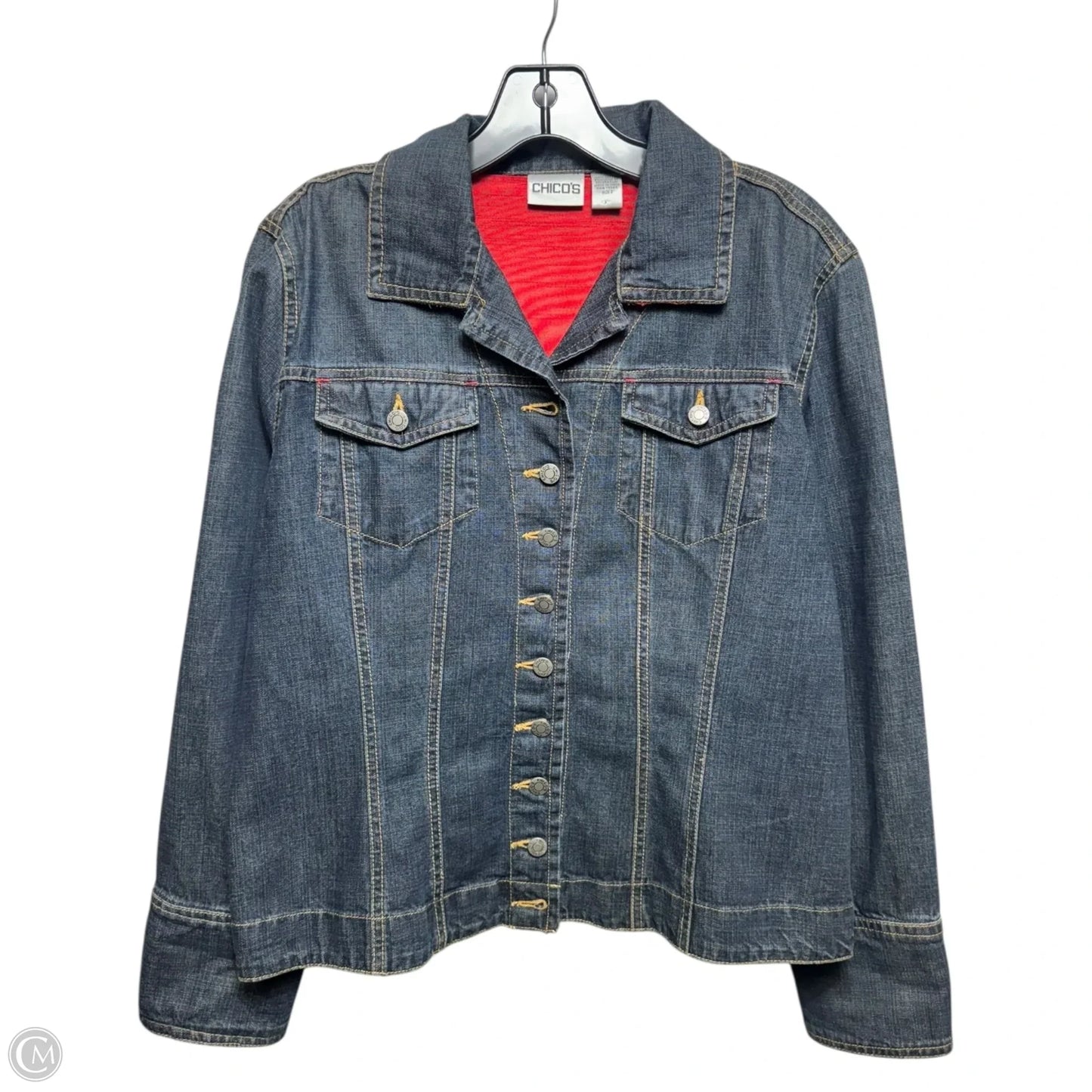 “We The People” Jacket Denim By Chicos In Blue Denim, Size: 12