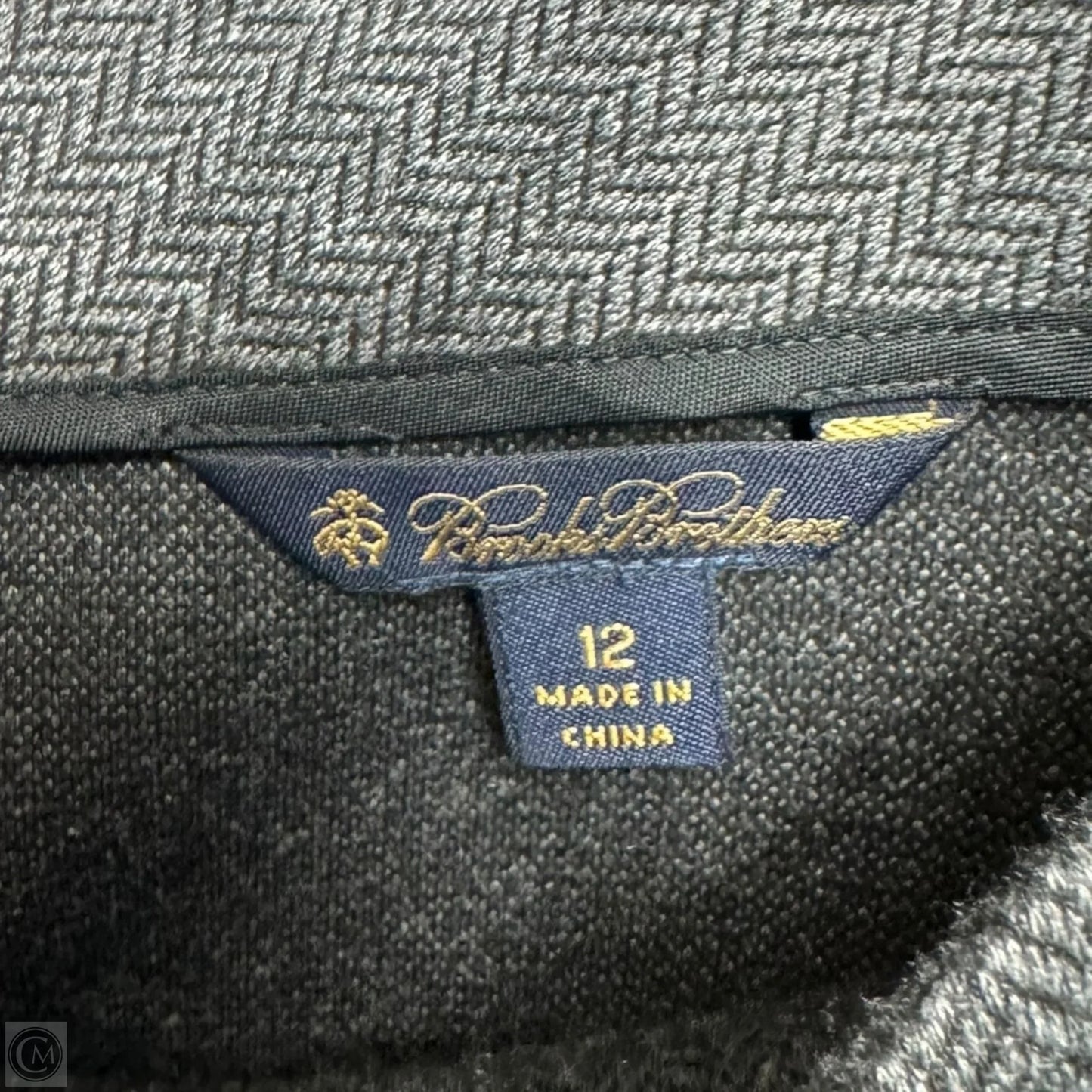 Herringbone Dress Casual Midi By Brooks Brothers In Grey, Size: 12