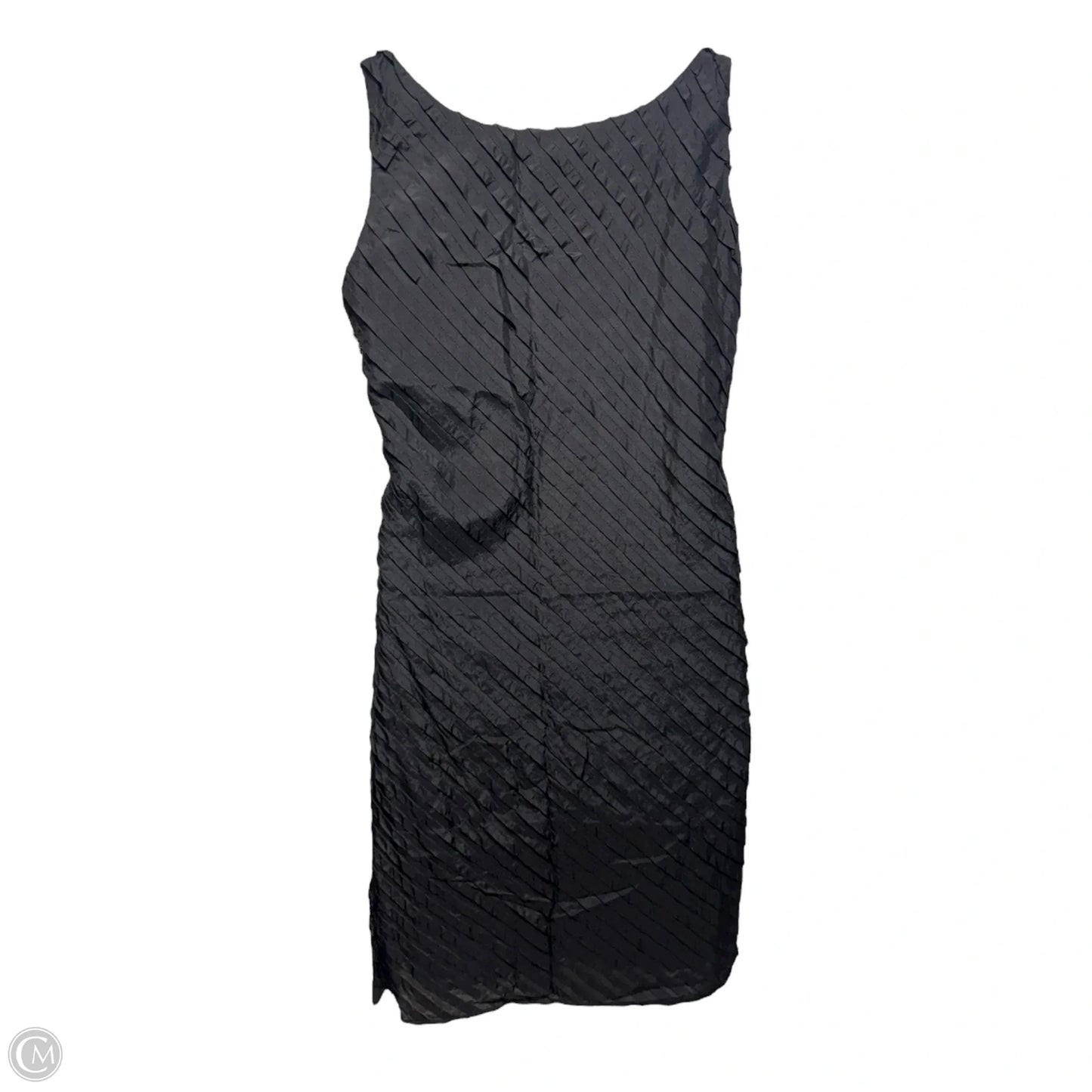 Diagonal Silk Ruffle Tank Dress By Eileen Fisher In Black, Size: 10