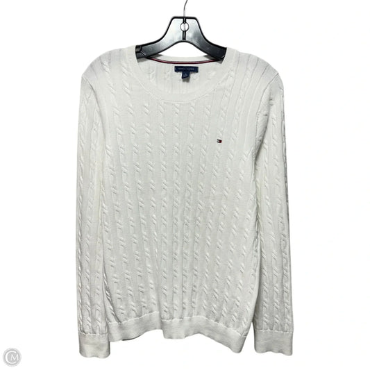 Cable Knit Sweater By Tommy Hilfiger In White, Size: Xl