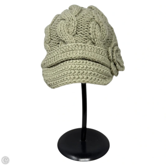 Cable Knit Beanie With Flower Detail By Milani