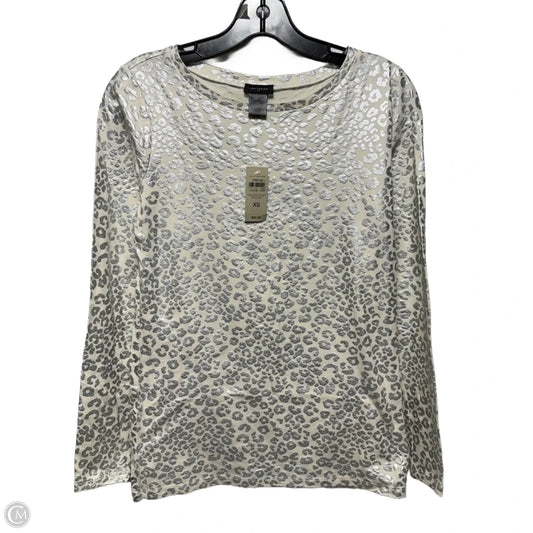 Metallic Top Long Sleeve By Ann Taylor In Animal Print, Size: Xs