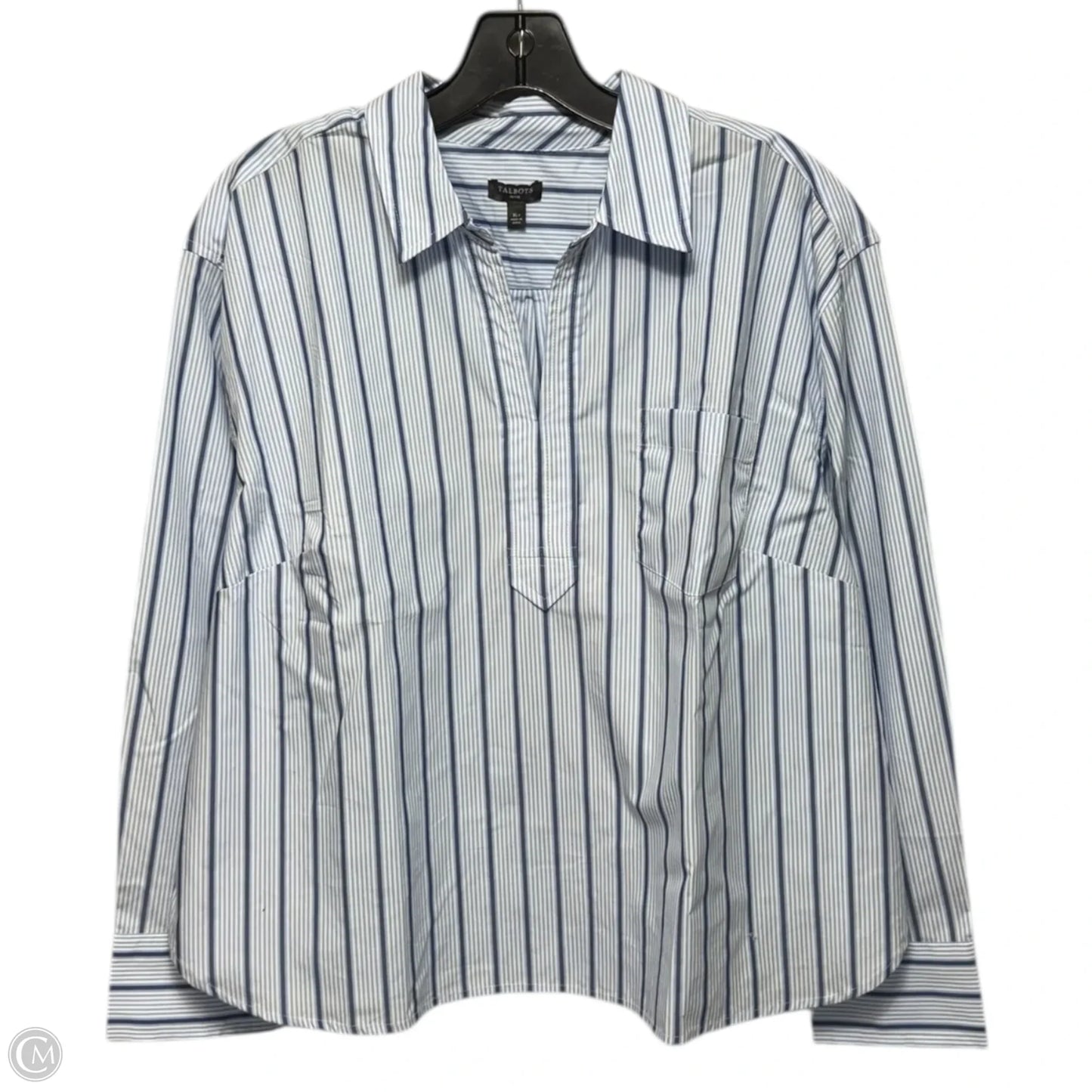 Top Long Sleeve By Talbots In Striped Pattern, Size: Xlp