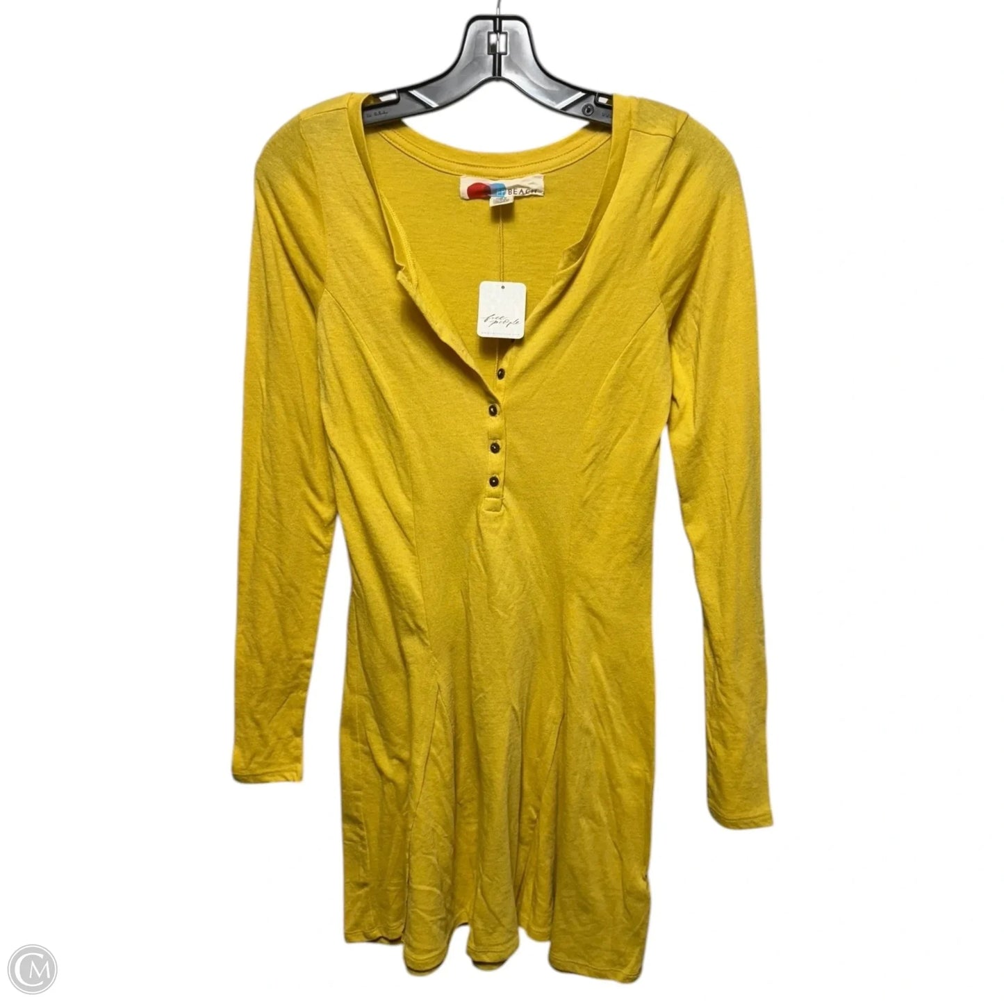 Miles Of Henley Mini Dress By Free People In Yellow, Size: XS