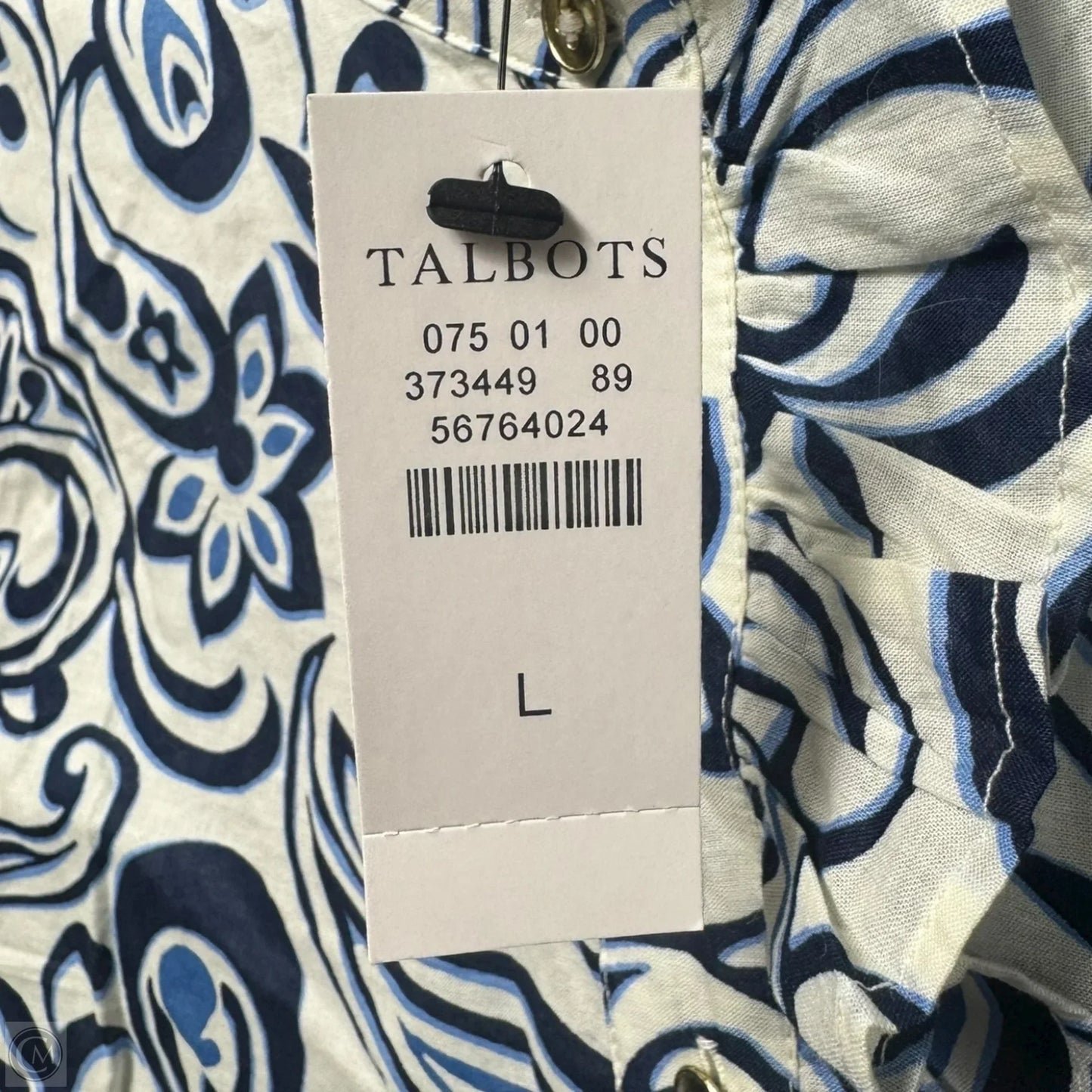 Top Long Sleeve By Talbots In Paisley Print, Size: L