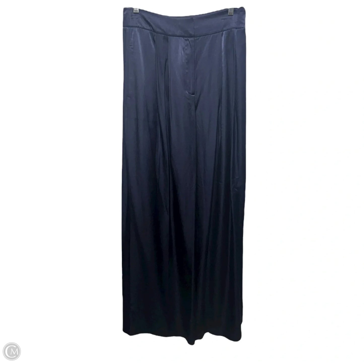 Tailored Satin Long Line Waist Coat with Wide Floor Length Trousers Set 2pc By Ted Baker In Navy, Size: 2