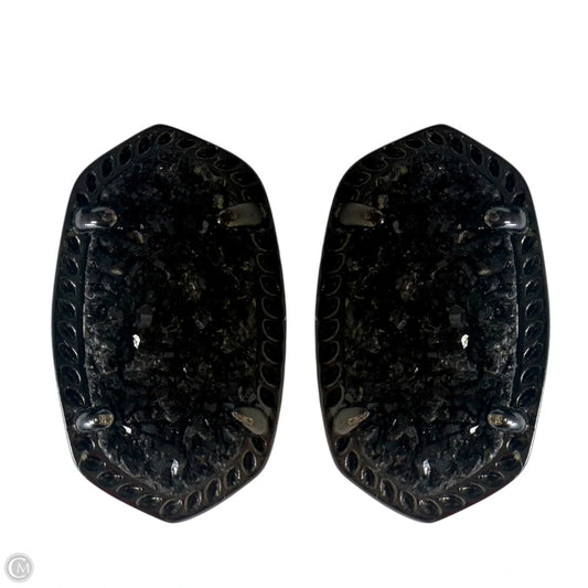 Ellie Gunmetal Stud Earrings in Black Drusy By Kendra Scott