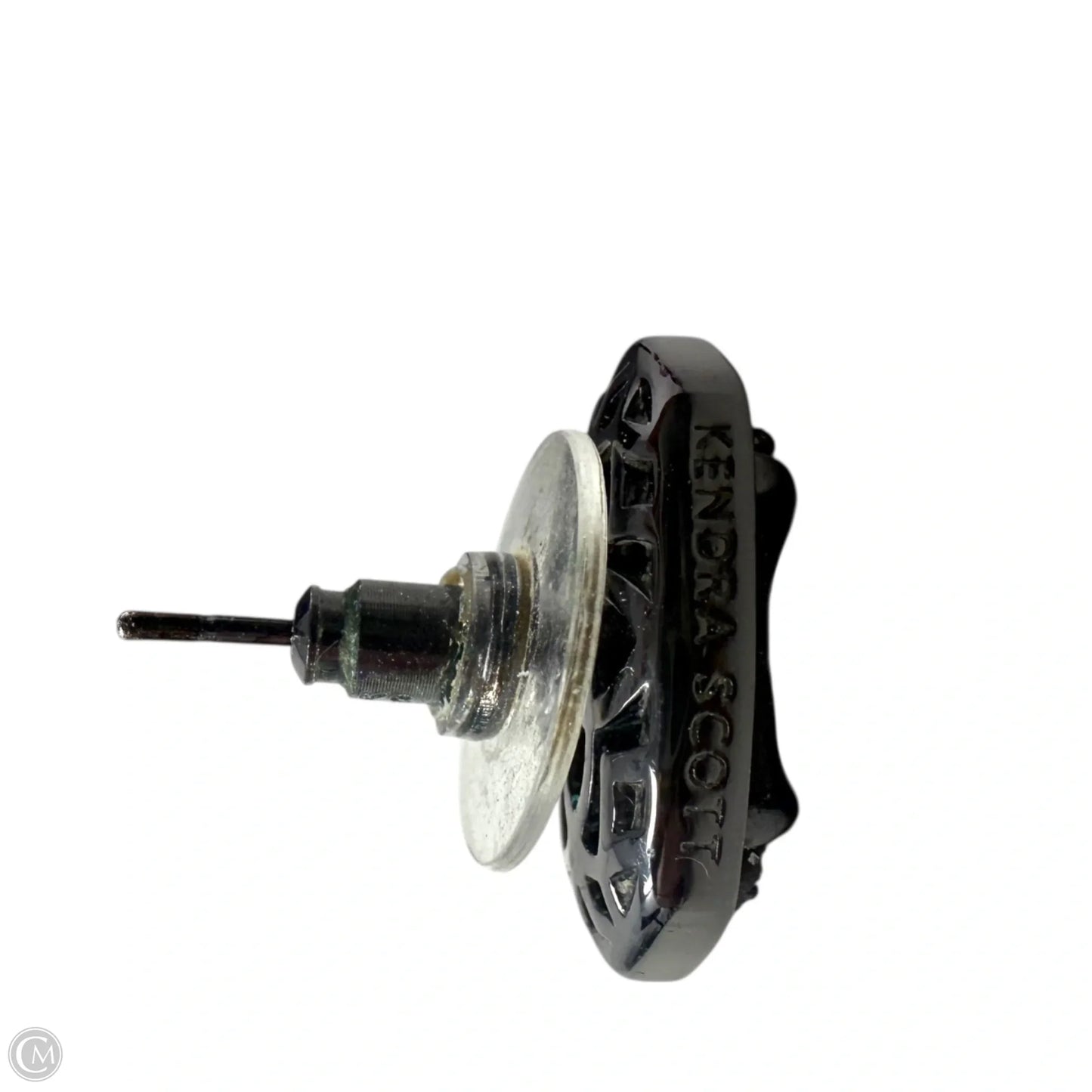 Ellie Gunmetal Stud Earrings in Black Drusy By Kendra Scott