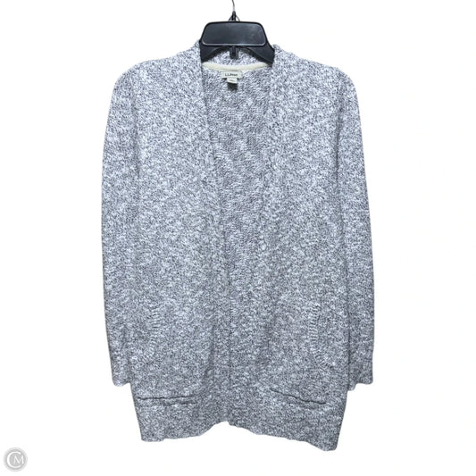 Sweater Cardigan By L.l. Bean In Grey & White, Size: S