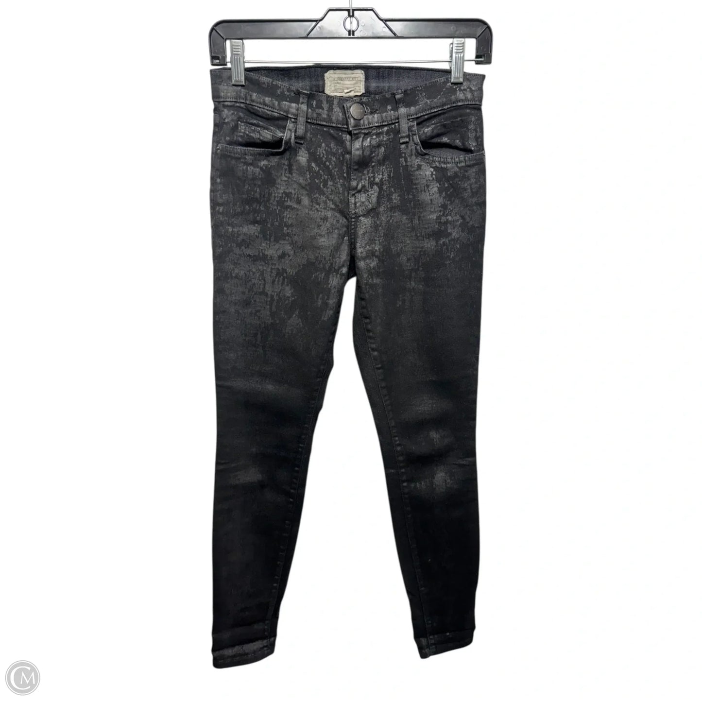 Jeans Skinny By Current Elliott In Black, Size: 0