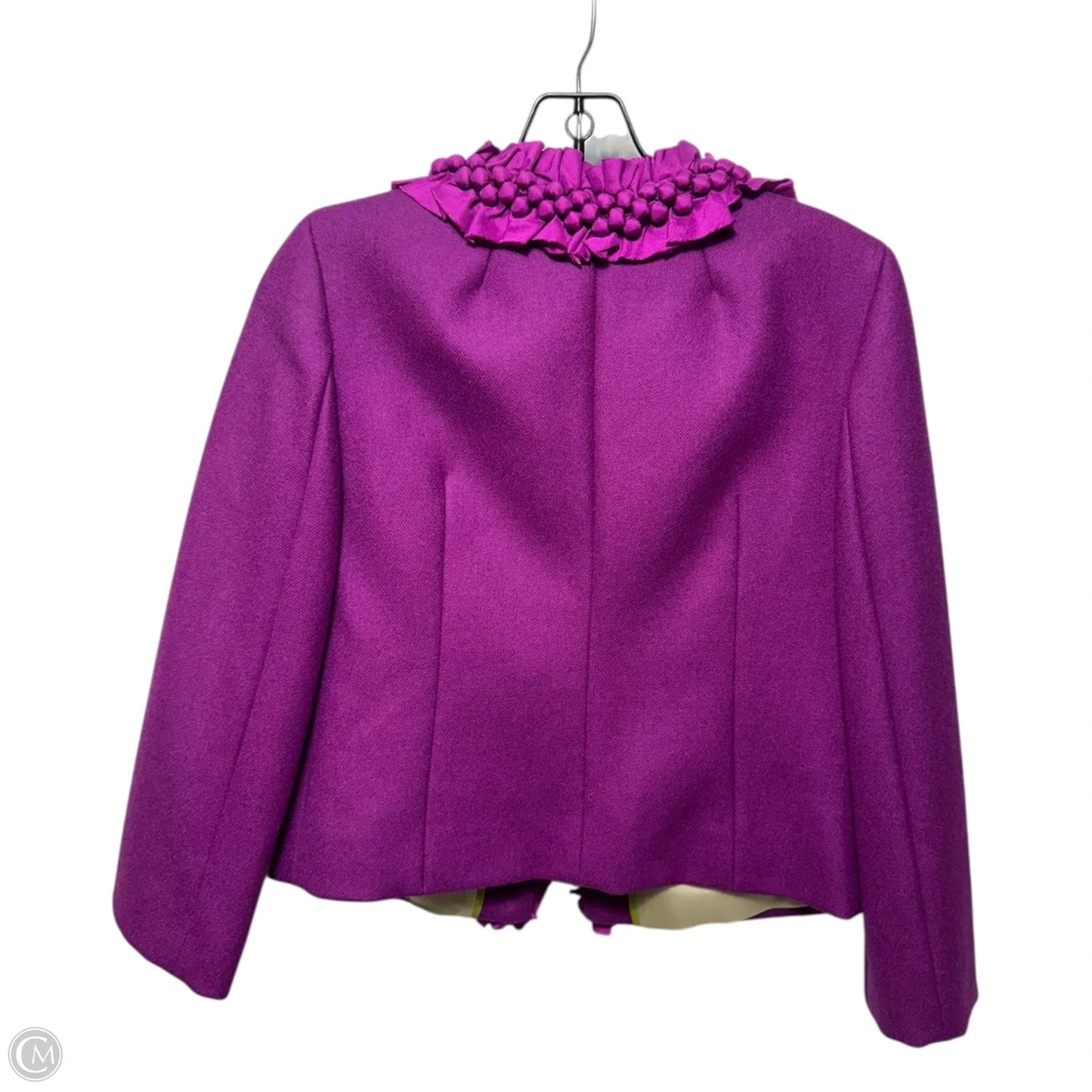 Astrid Berry Trim Wool Blazer By J. Crew In Purple, Size: 2