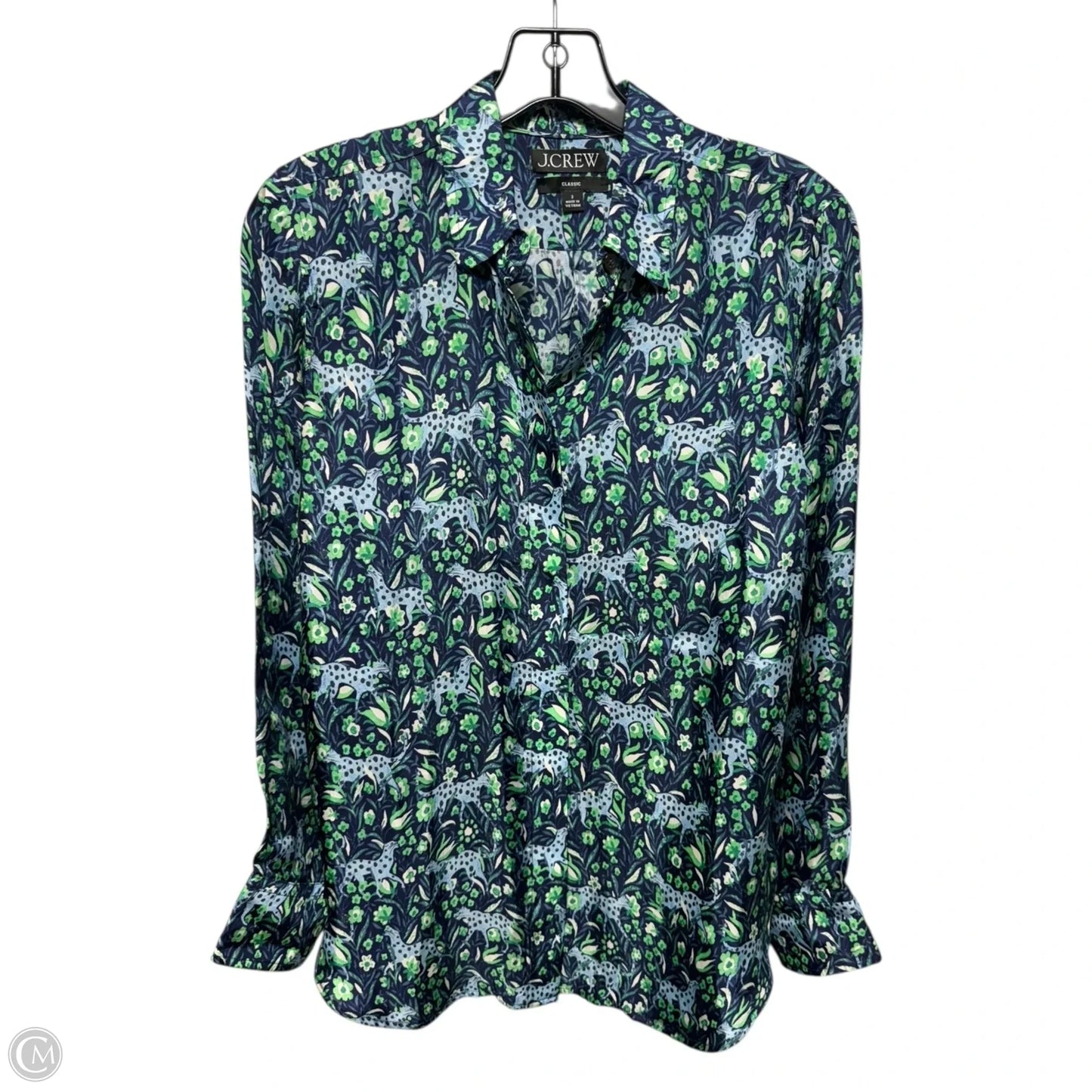 Top Long Sleeve By J. Crew In Animal Print, Size: 2