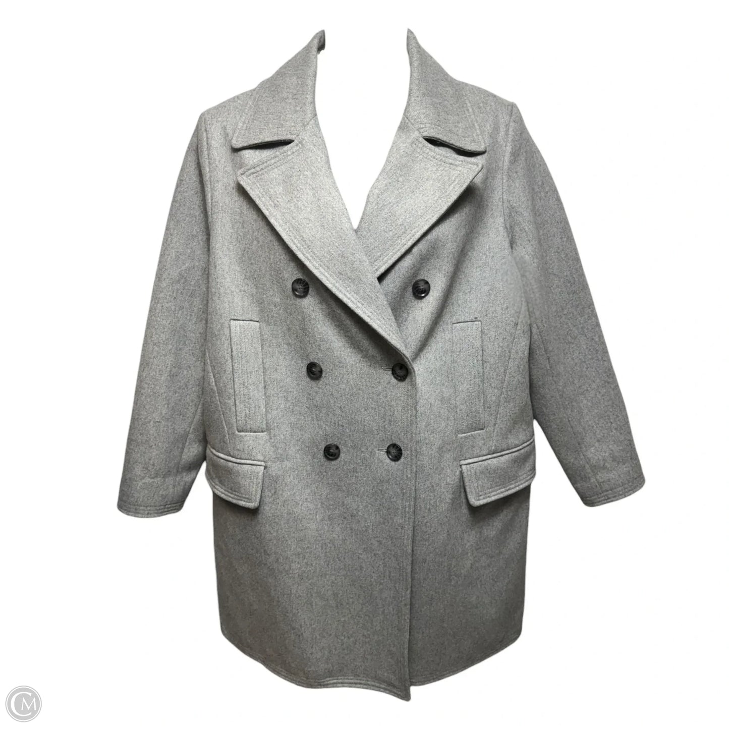 Coat Wool Blend By Banana Republic In Grey, Size: Xl