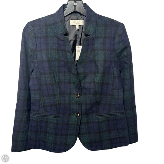 Wool Blend Blazer By Talbots In Plaid Pattern, Size: 6p