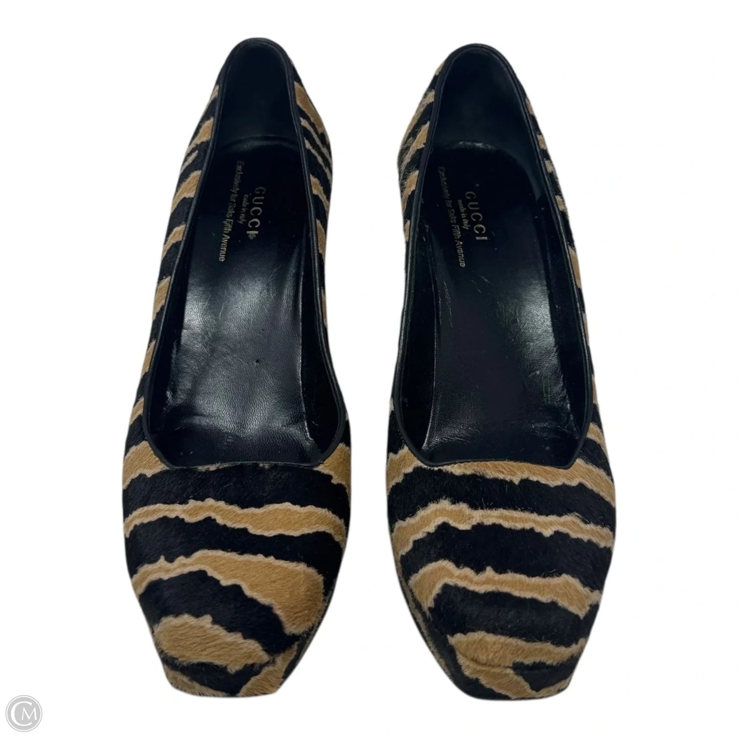 Nappa Charlotte Pony Animalier Platform Pumps Luxury Designer By Gucci In Animal Print, Size: 8