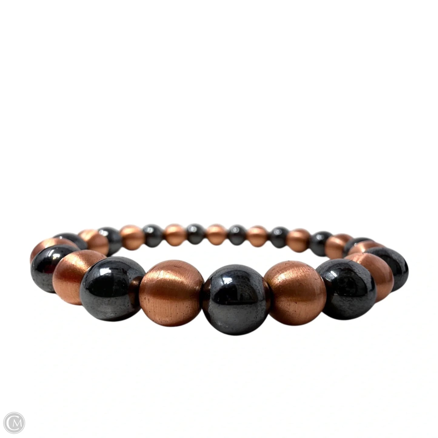 Shungite & Copper Beaded Magnetic Wellness Stretch Bracelet  By Tecanori