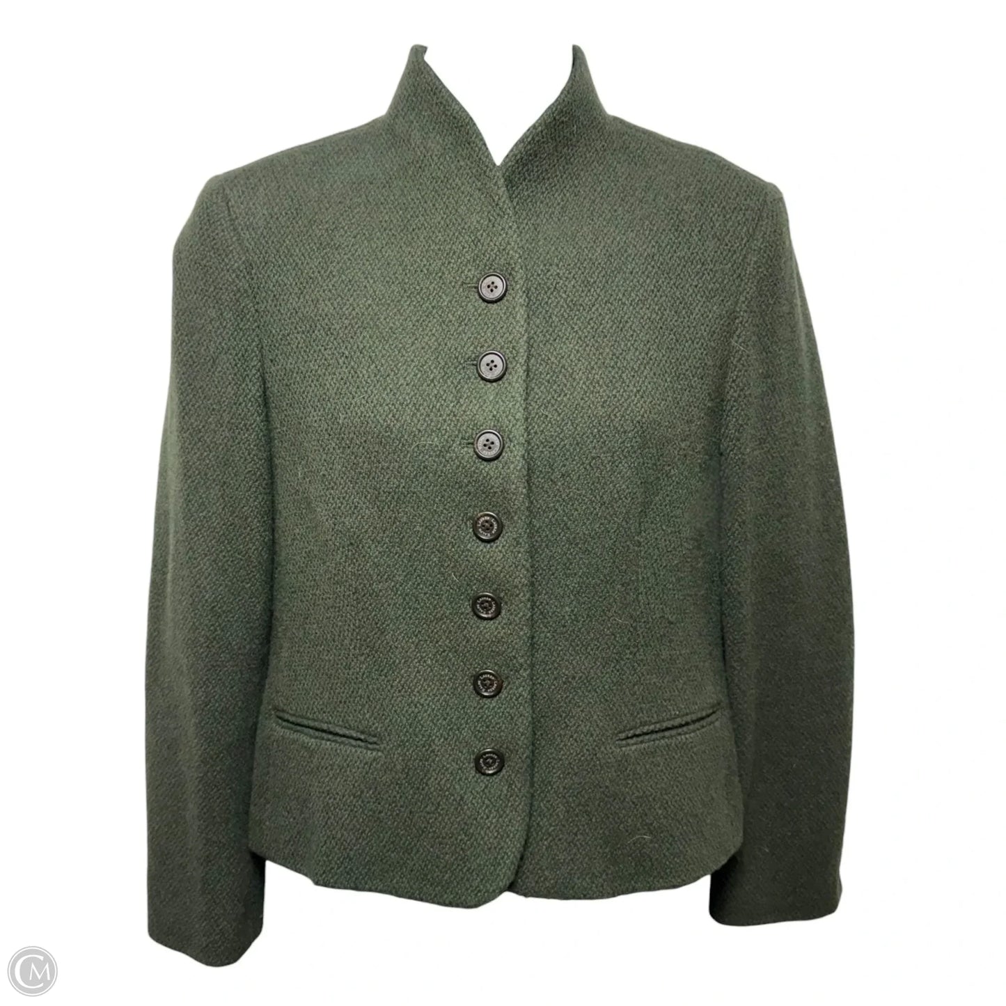 Wool Blazer By Lauren By Ralph Lauren In Green, Size: 10p