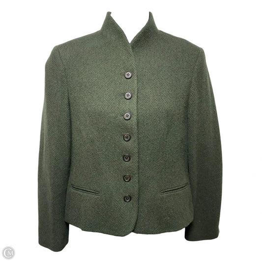Wool Blazer By Lauren By Ralph Lauren In Green, Size: 10p