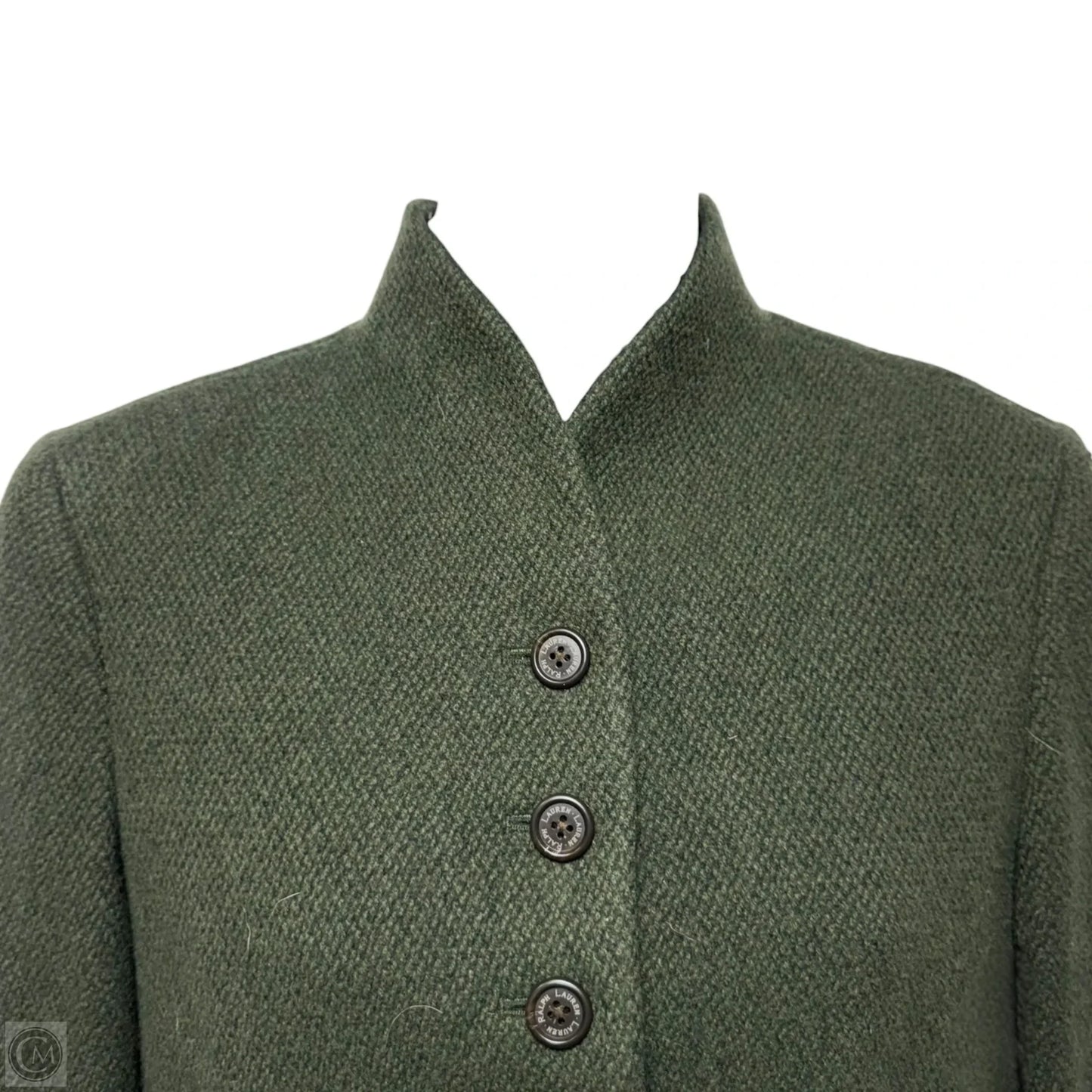Wool Blazer By Lauren By Ralph Lauren In Green, Size: 10p