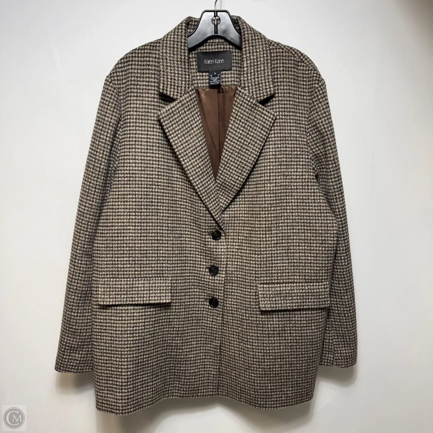 Blazer By Karen Kane In Checkered Pattern, Size: Xl