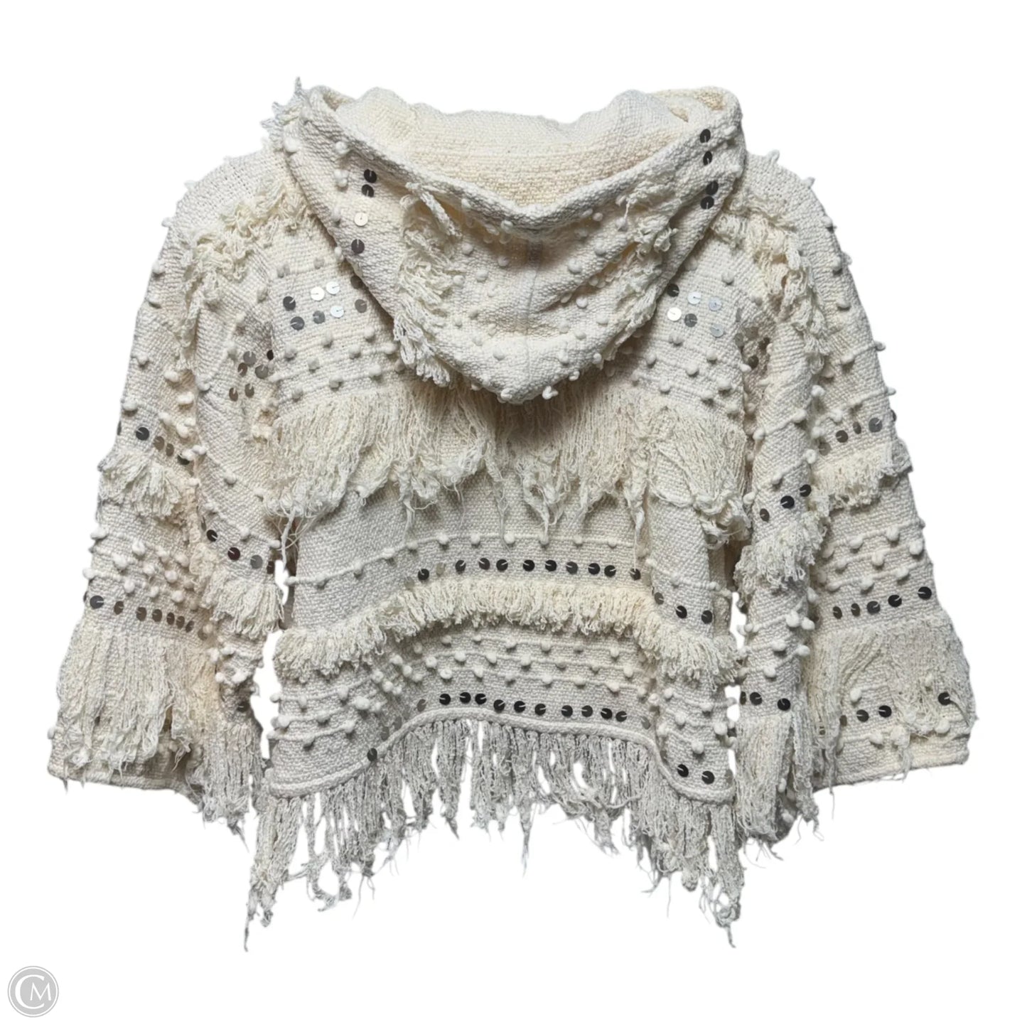 Bennie Fringe Hooded Top Long Sleeve By Ulla Johnson In Cream, Size: Osfm