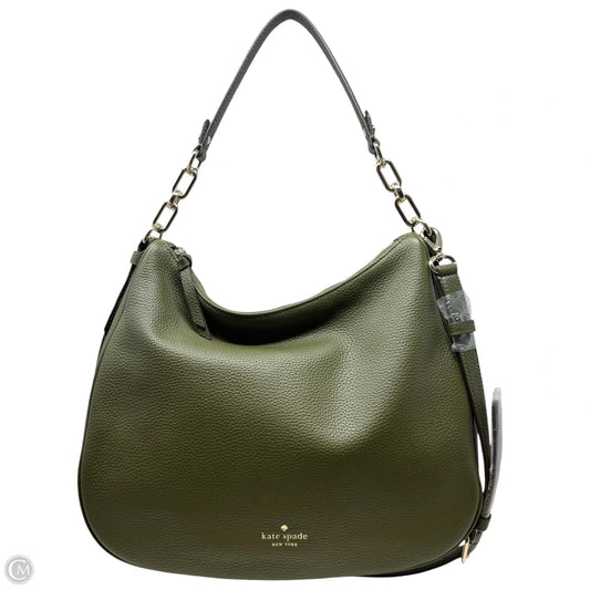 Mulberry Street Vivian Hobo Shoulder Bag In Green Pebbled Leather Designer By Kate Spade, Size: Medium