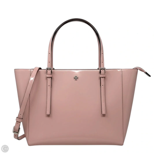 Emerson Patent Leather Tote In Clay Pink Designer By Tory Burch, Size: Medium