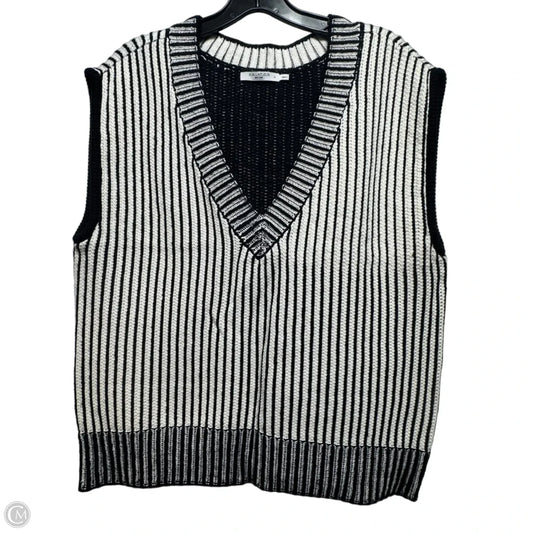 Vest Sweater By M.M. La Fleur  In Striped Pattern, Size: L