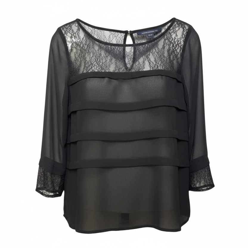 Top 3/4 Sleeve By French Connection In Black, Size: 6