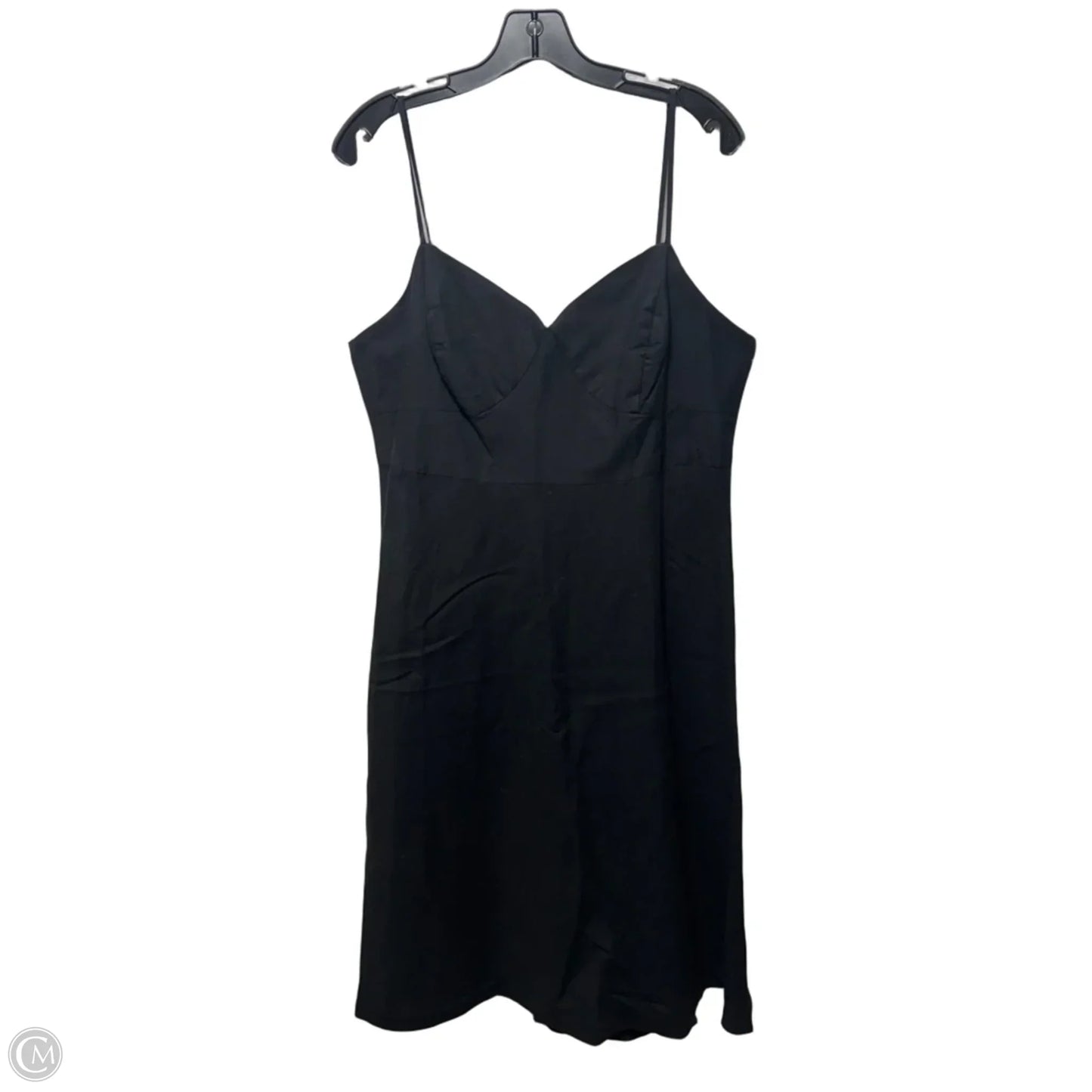 Linen Blend Slip Dress By Lemmie For Nina Leonard In Black, Size: 12