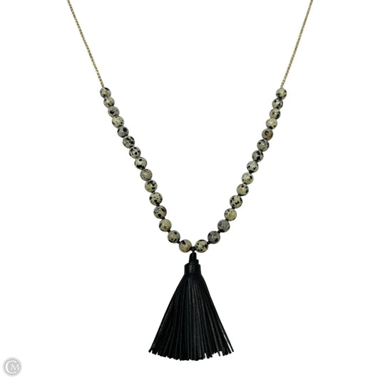 Dalmatian Stone Beaded Tassel Necklace Pendant By Kenneth Lane