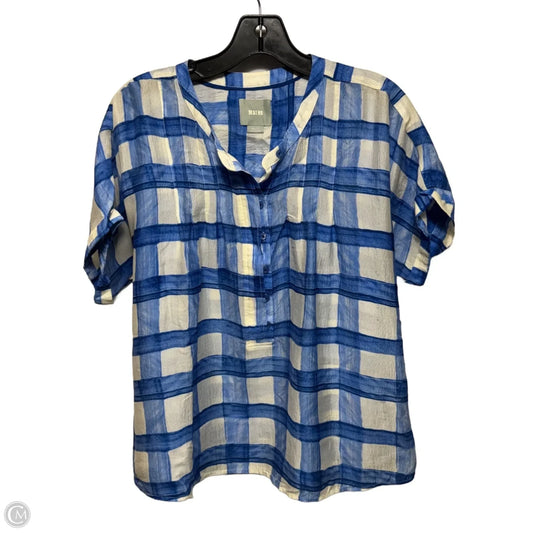 Top Short Sleeve By Maeve In Checkered Pattern, Size: S