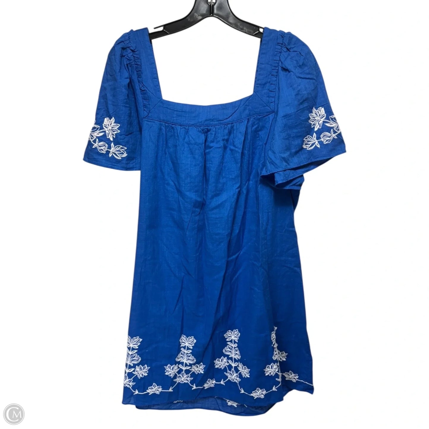Maren Shift Dress By Draper James In Embroidered Floral Cobalt Blue, Size: L