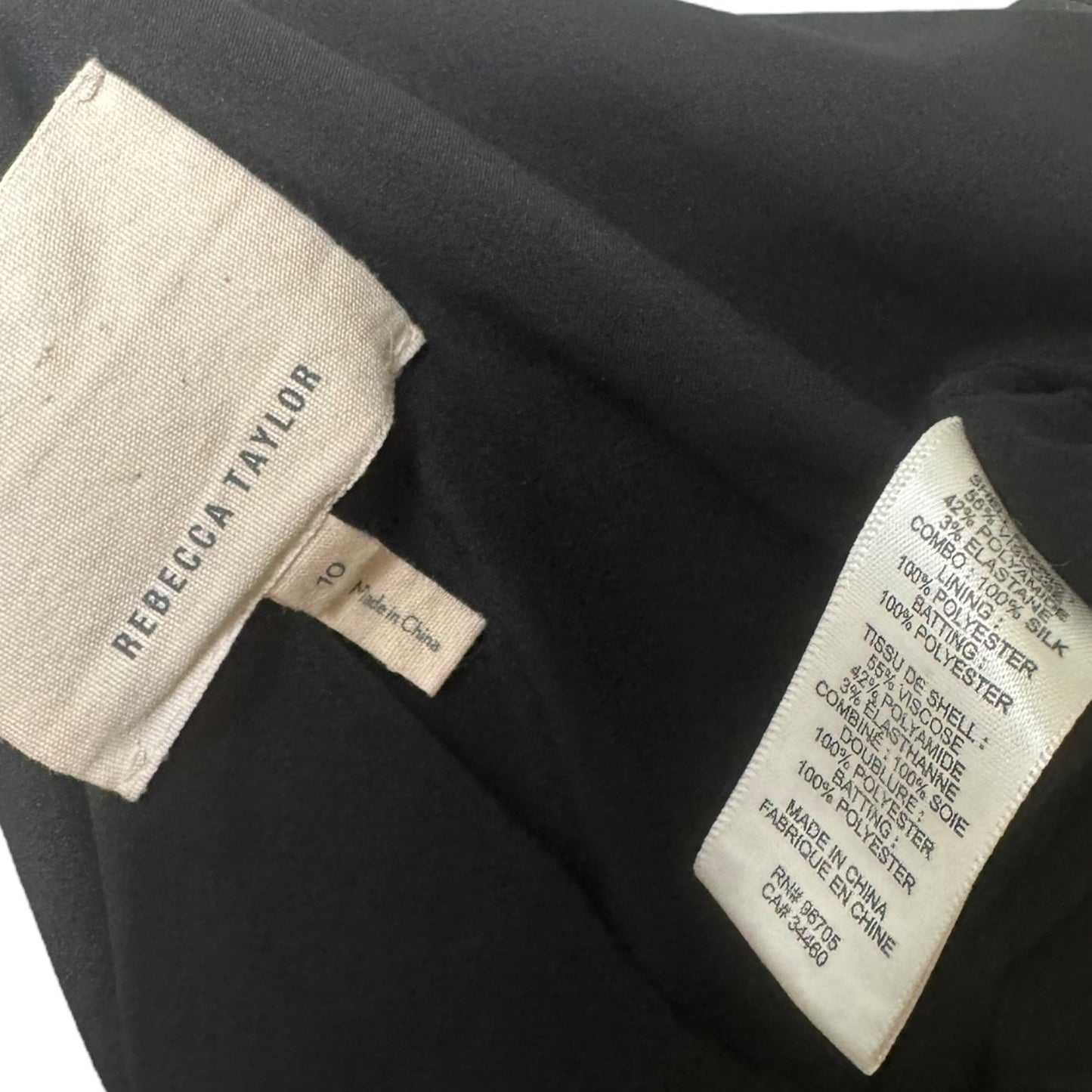 Texture Knit Zip Front Fitted Jacket By Rebecca Taylor In Black, Size: 10