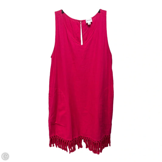 Linen Blend Tassel Hem Dress Casual Midi By For Cynthia In Pink, Size: S
