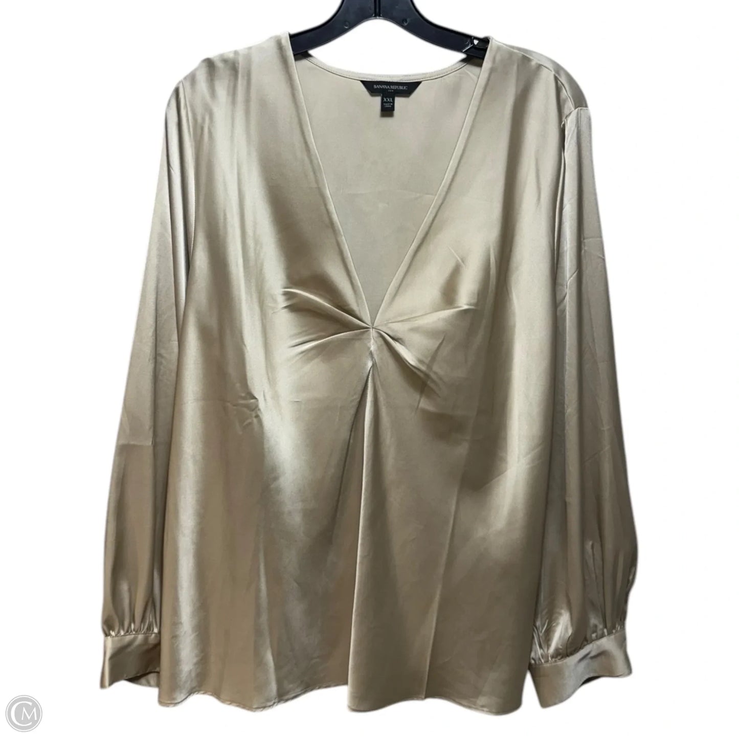 Blouse Long Sleeve By Banana Republic In Cream, Size: 1x