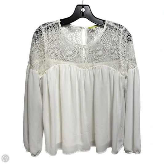 Blouse Long Sleeve By Gianni Bini In White, Size: S
