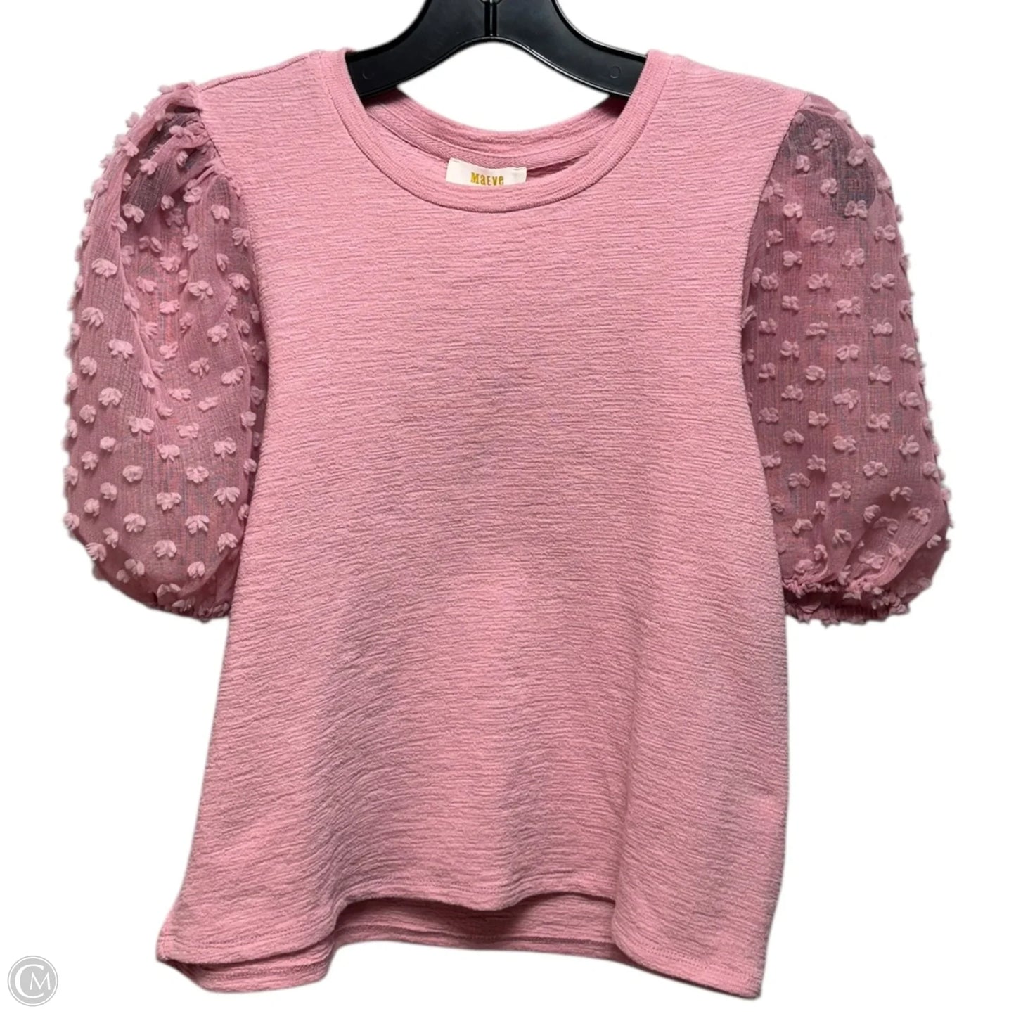 Woven Puff-Sleeve Top By Maeve In Pink, Size: XS