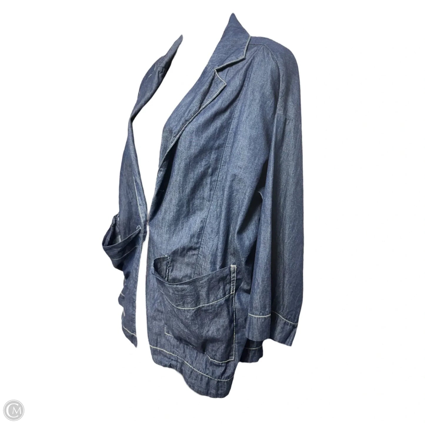 Blazer By Ozai N Kū In Blue Denim, Size: S