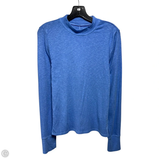 Ribbed Top Long Sleeve By Gap In Blue, Size: M