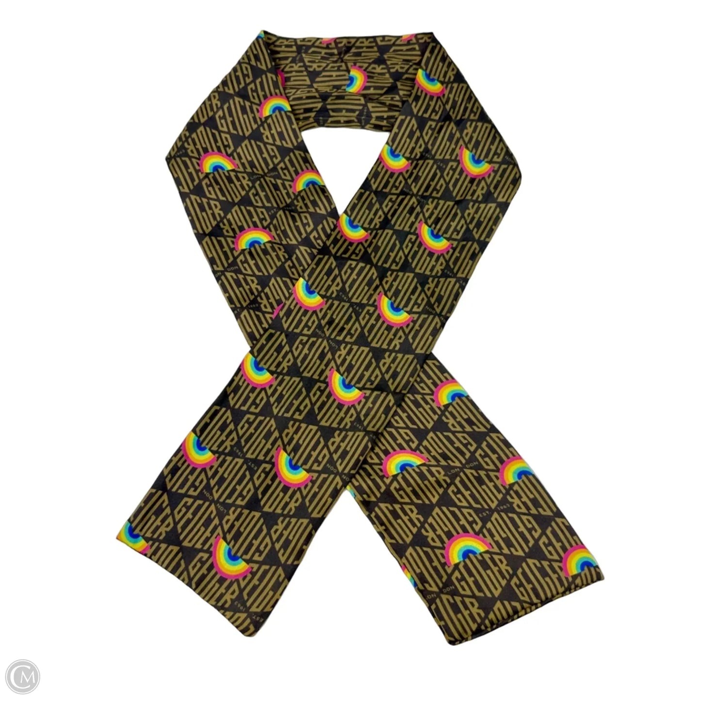 Rainbow Monogram Twilly Scarf Designer By Kurt Geiger