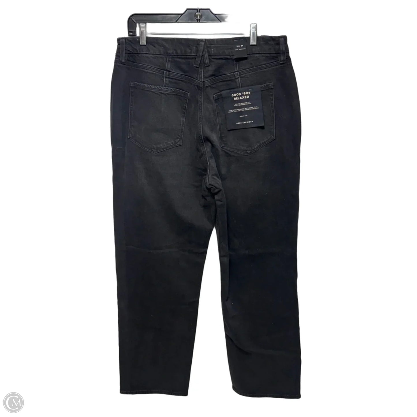 Good 90’s Relaxed Mid-Rise Relaxed Fit Dropped Crotch Jeans By Good American In Black, Size: 12/31