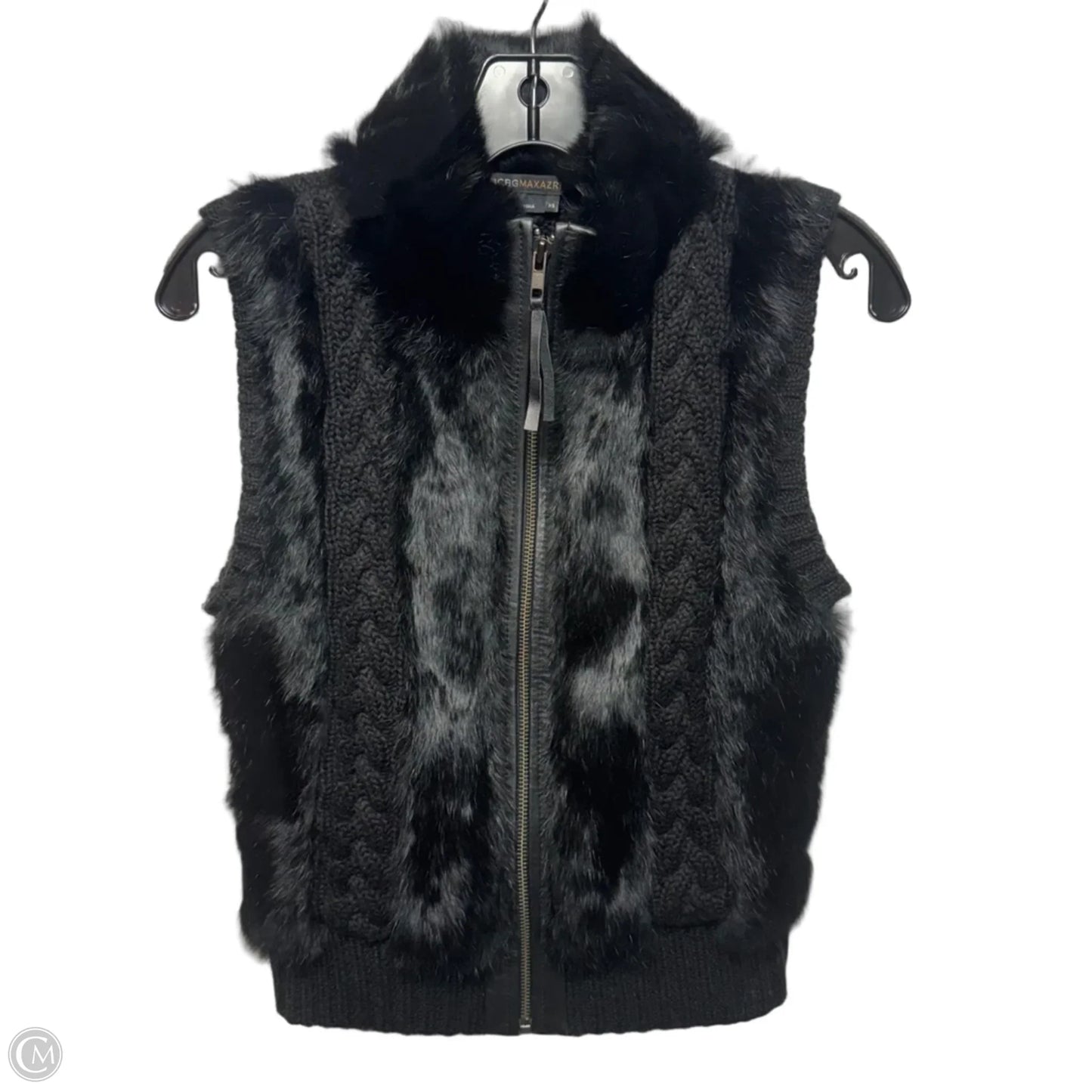 Rabbit Fux Knit Vest By Bcbgmaxazria In Black, Size: Xs