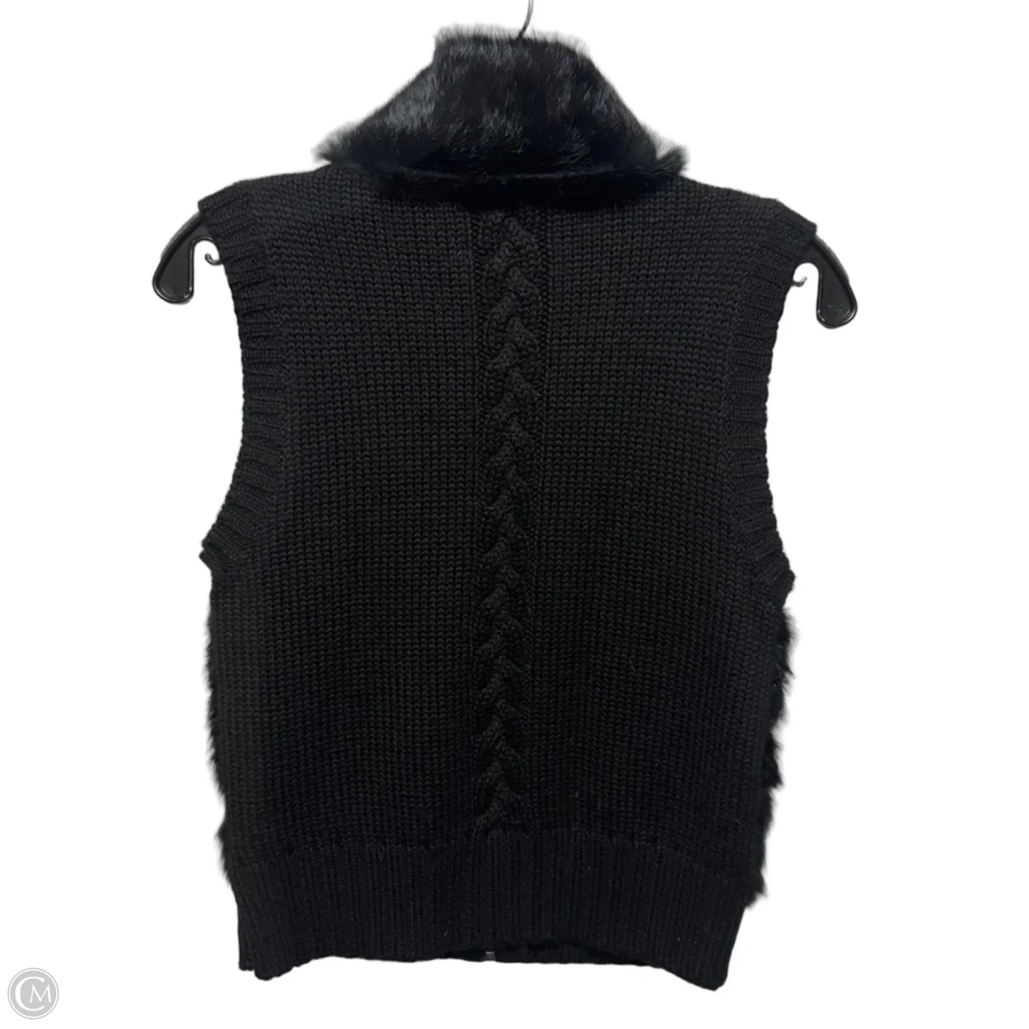 Rabbit Fux Knit Vest By Bcbgmaxazria In Black, Size: Xs