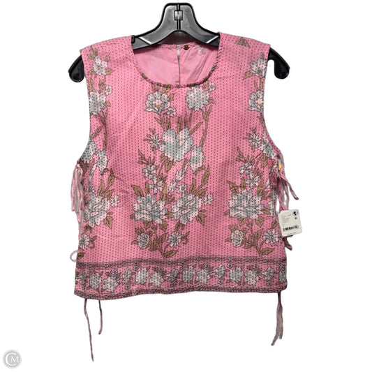 Side Tie Top Sleeveless By Free People In Floral Print, Size: L