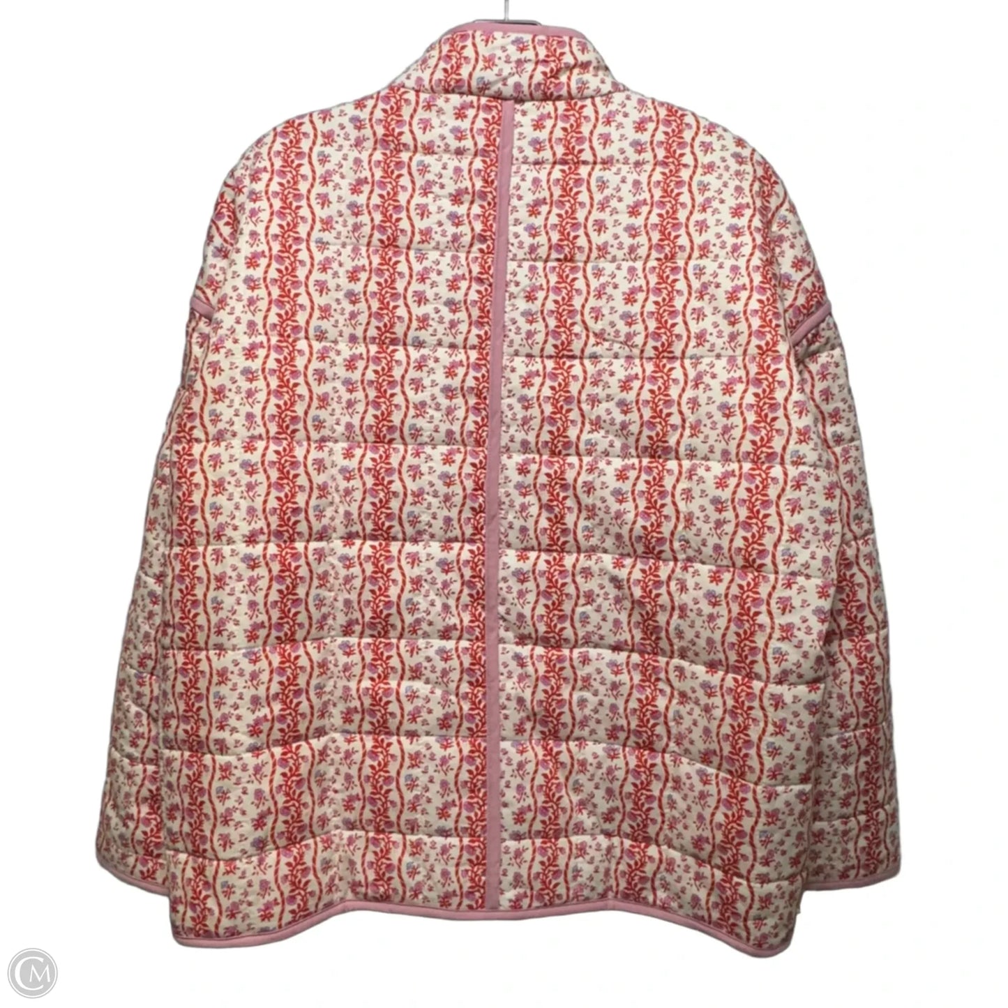 Jacket Puffer & Quilted By Vici In Cream & Red, Size: S