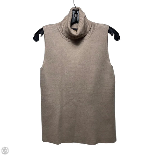 Turtleneck Top Sleeveless By Truth In Tan, Size: Xs